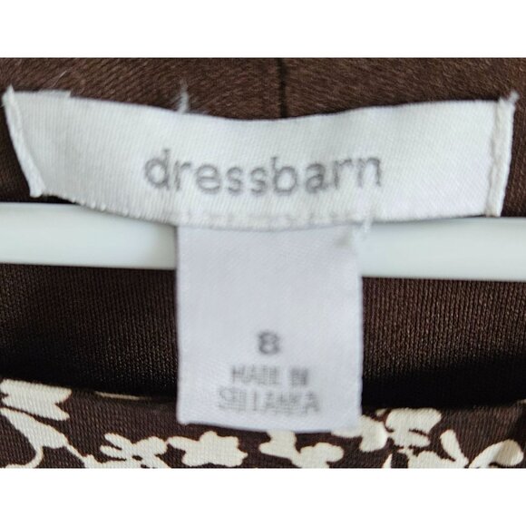 Dress Barn Woman Size 8 Midi Floral Dress Fit and Flare Ruched Waist Classic - Picture 4 of 6